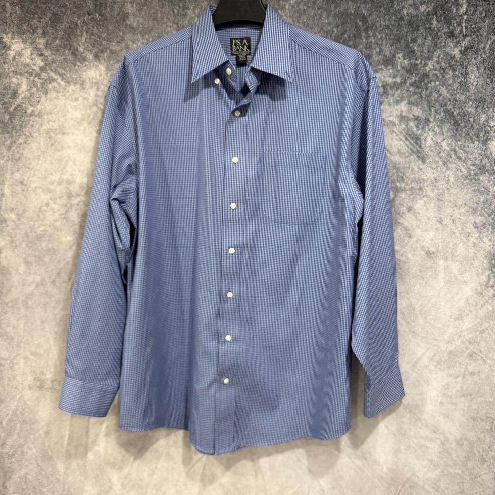 jos a bank Long Sleeve Button Shirt XL Lot Of Two Dress Preppy Blue White Stripe